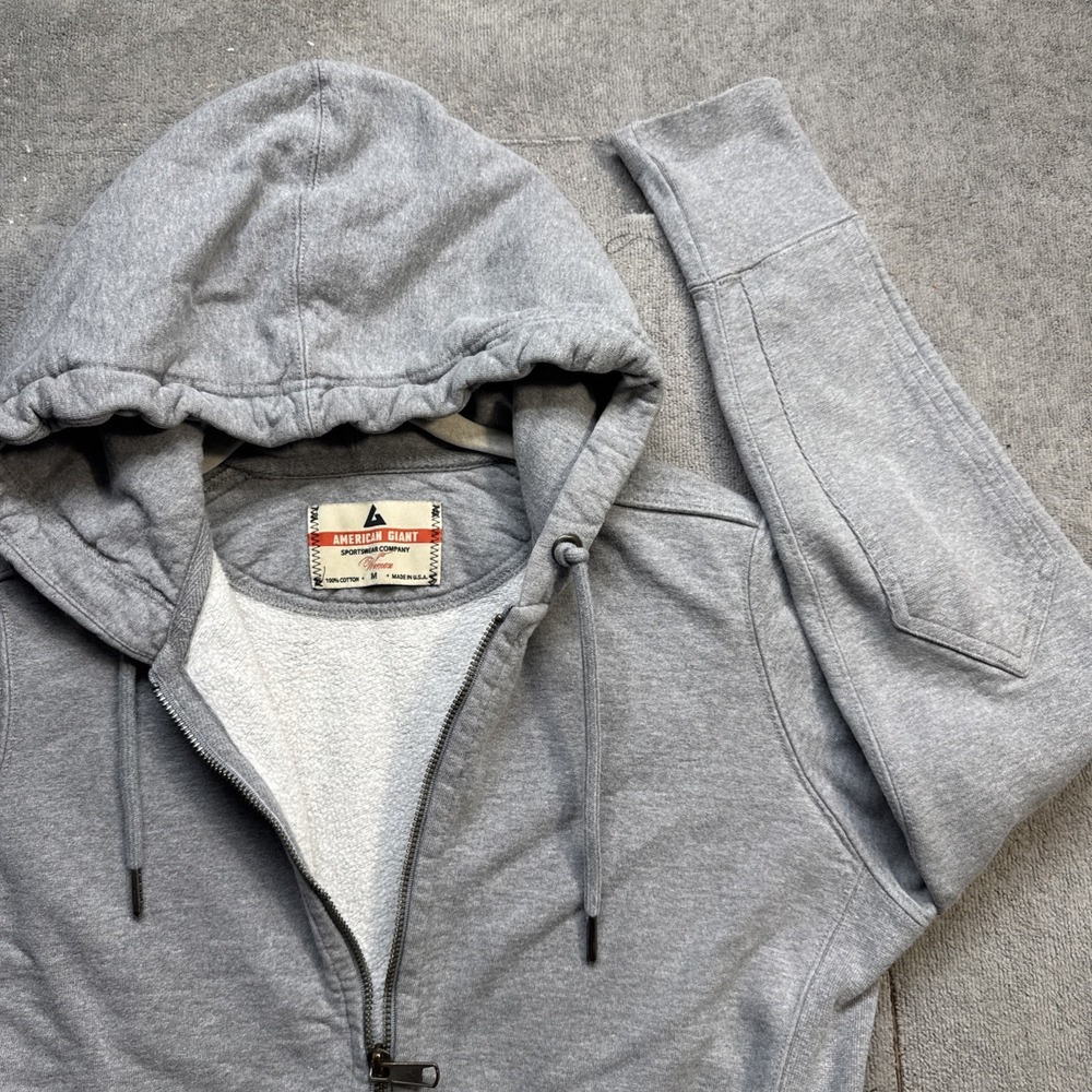 American Giant Women's Gray Full Zip Hoodie Medium Made in USA Classic Fit